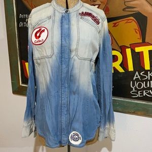 7 For All Mankind Denim Handstitched Patch Shirt